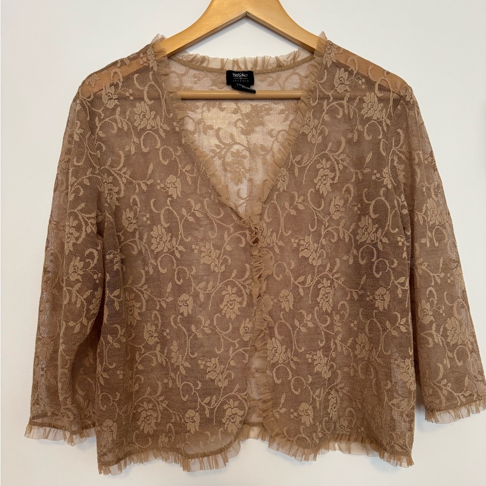Vintage Mossimo tan lace top - XL